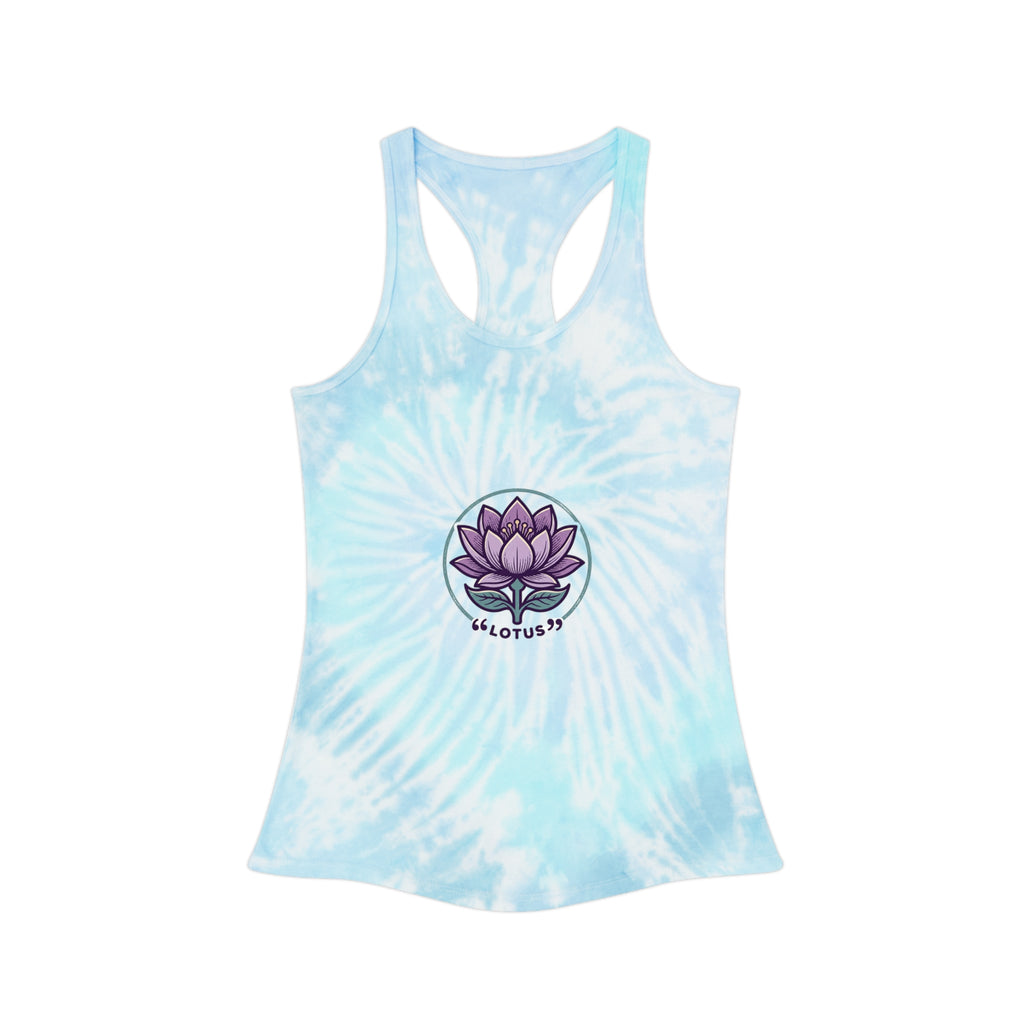 Tie Dye Racerback Tank — "Grateful AF" Floral Jar Graphic