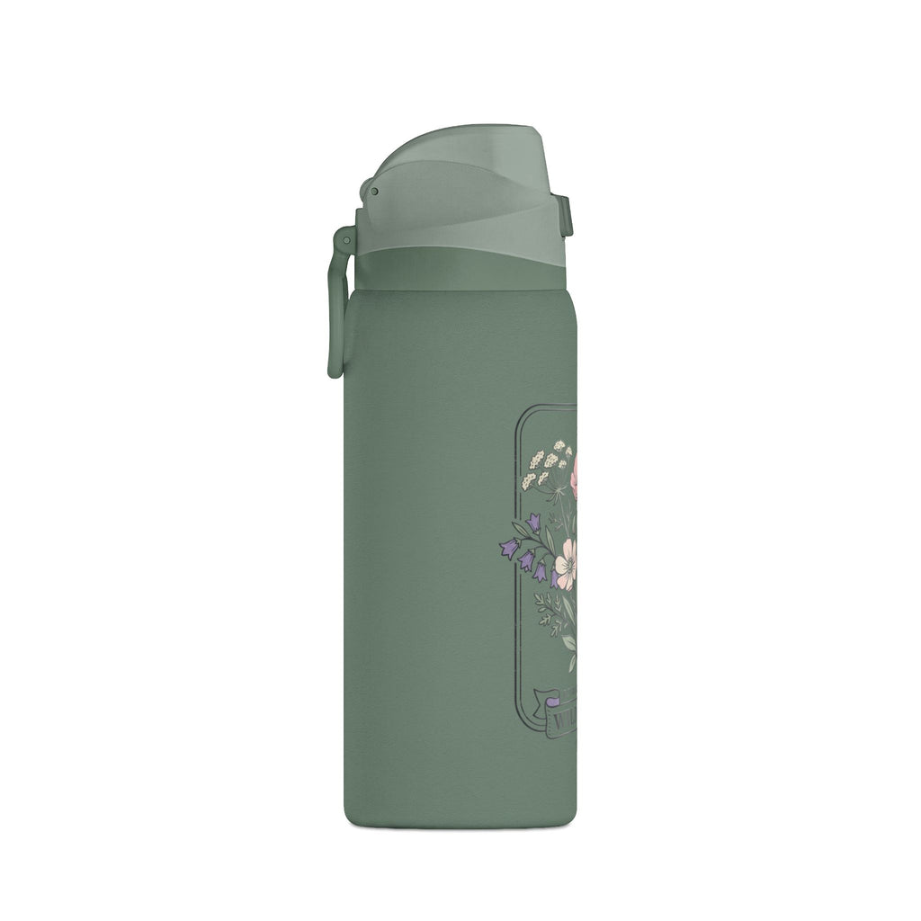 Floral Oasis 32oz Insulated Water Bottle — Leakproof Thermos with Butterfly Garden Design