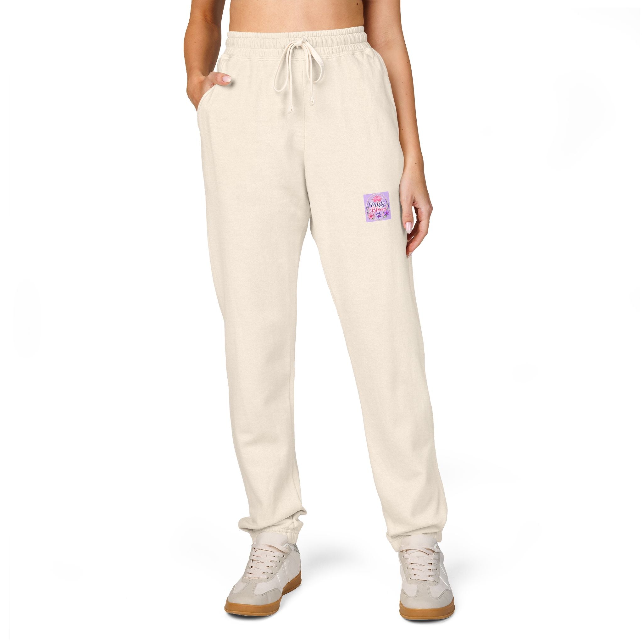 Sweatpants — Cozy Garment-Dyed Fleece Joggers with Cute Patch