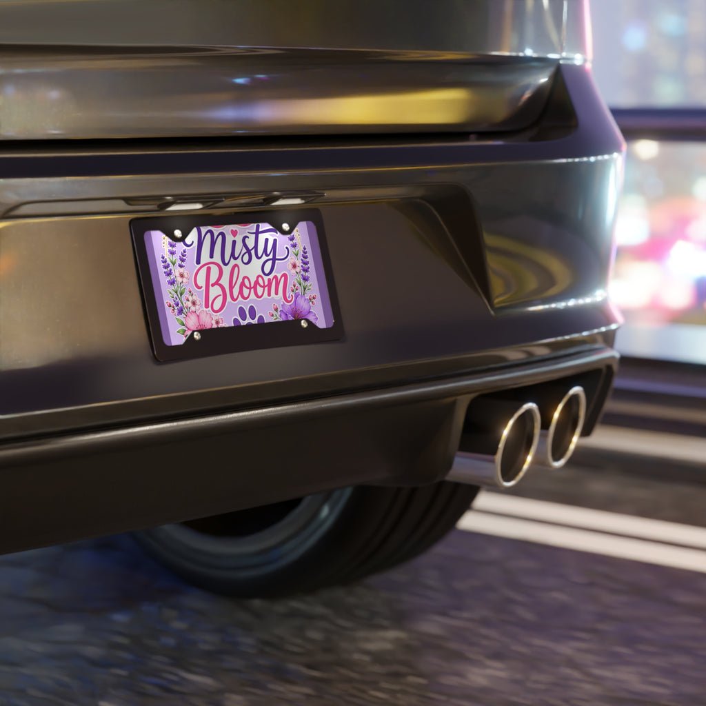 Vanity Plate - "Misty Bloom" Floral Pet Name License Plate