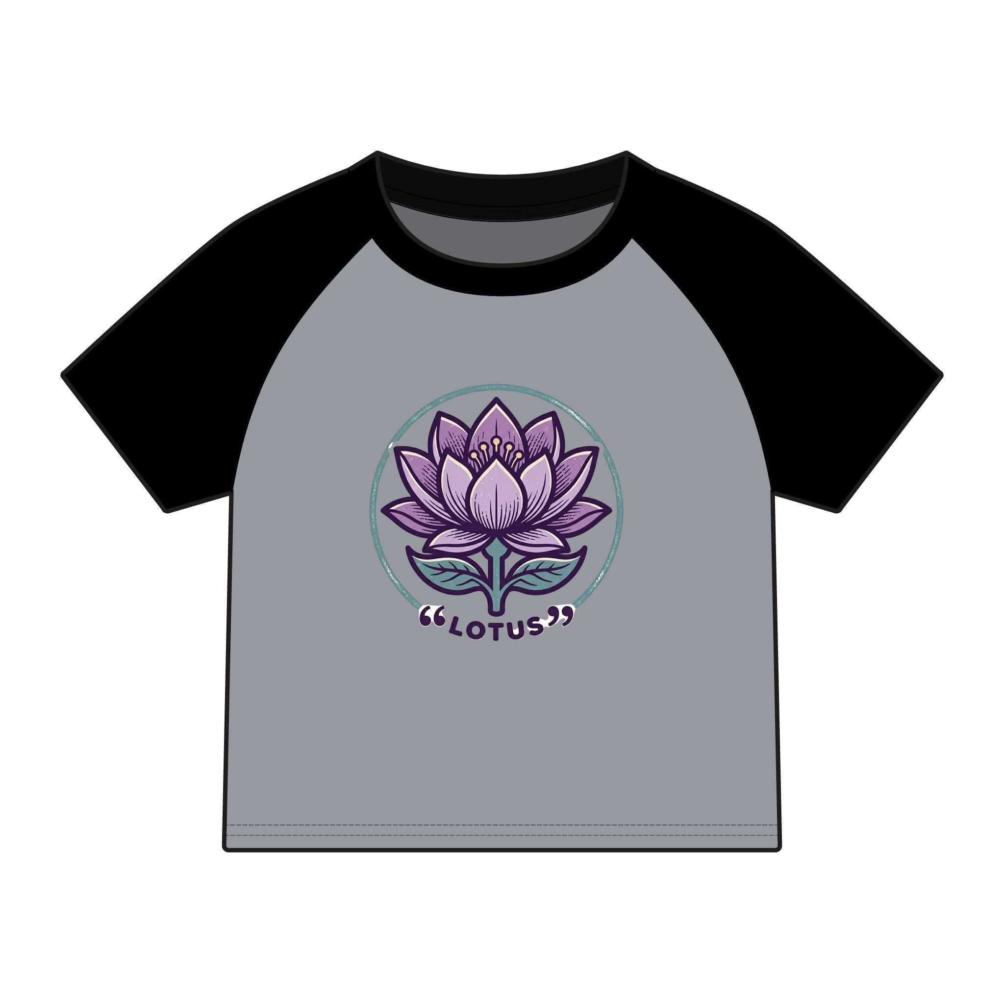Lotus Floral Raglan Baby Tee — Women's Yoga & Meditation Tee