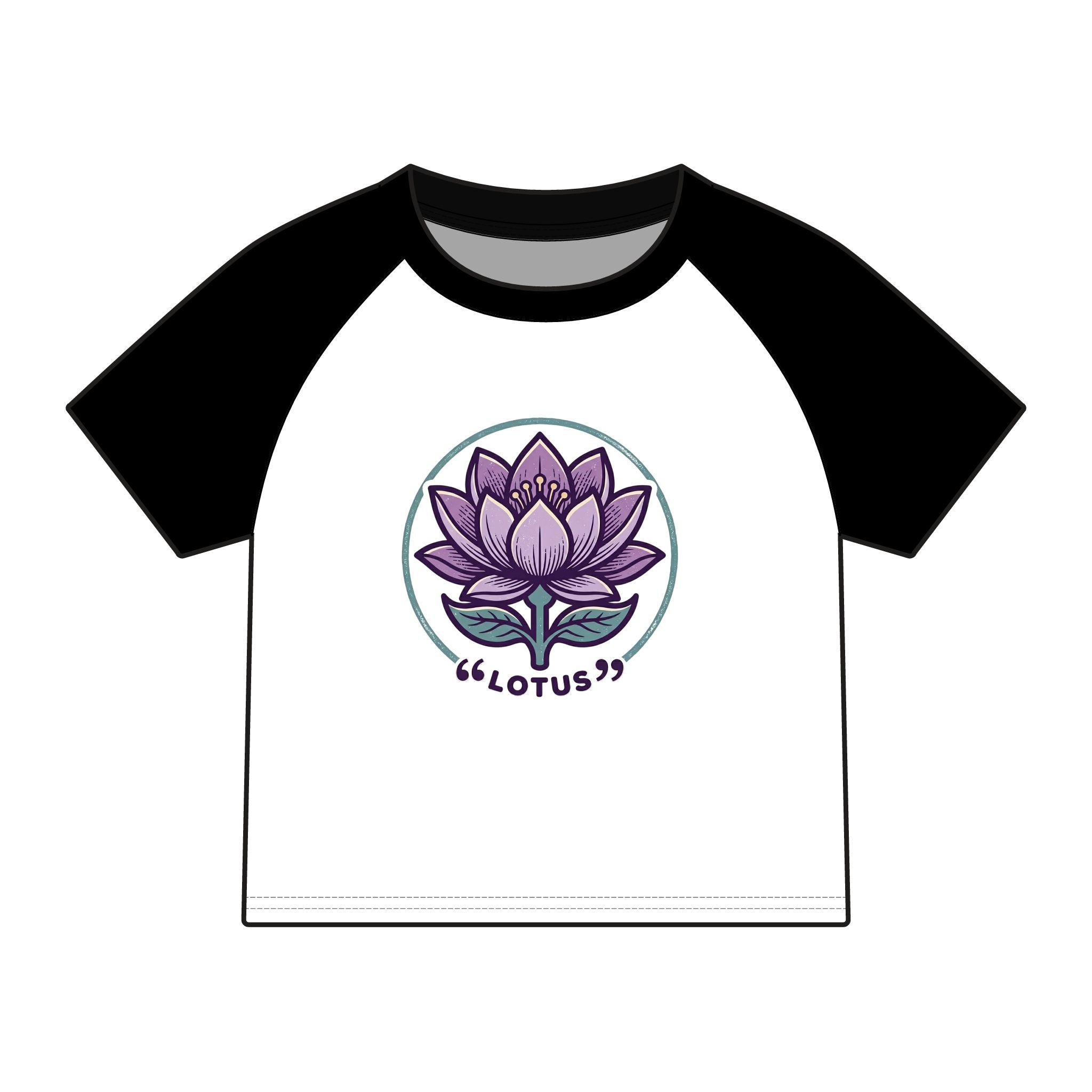 Lotus Floral Raglan Baby Tee — Women's Yoga & Meditation Tee