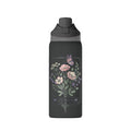 Floral Oasis 32oz Insulated Water Bottle — Leakproof Thermos with Butterfly Garden Design